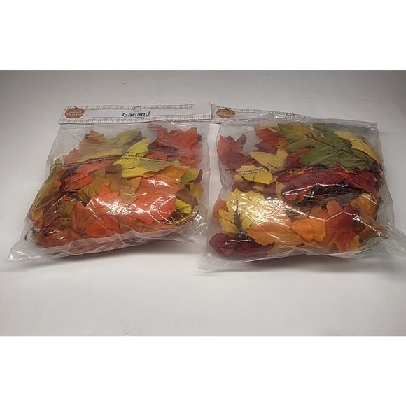 Fall Maple Leaf Garland 6ft New In Package 2 Pack - Picture 1 of 2